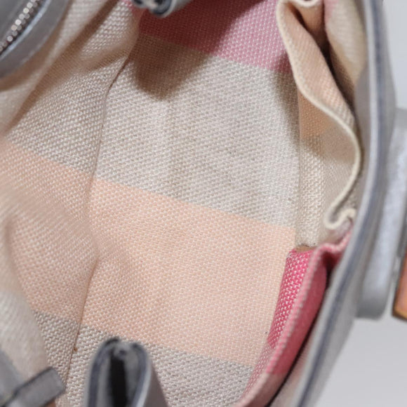 GUCCI Bamboo Hand Bag Leather 2way Gray 370831 Auth BA091