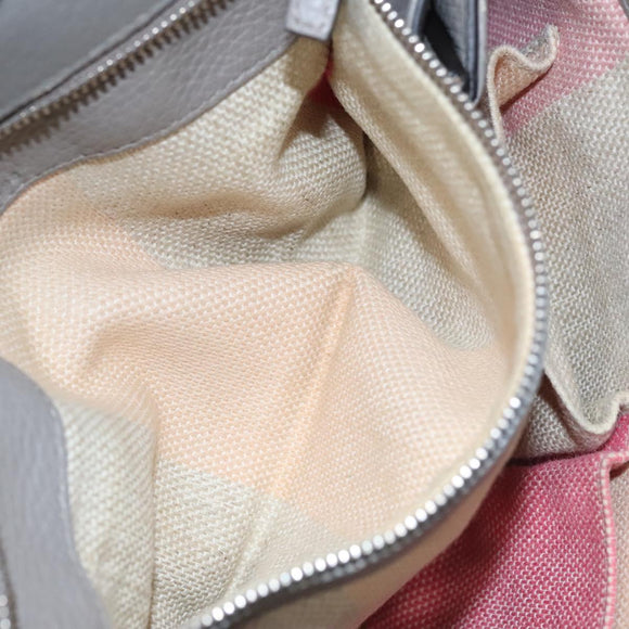 GUCCI Bamboo Hand Bag Leather 2way Gray 370831 Auth BA091