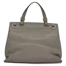 GUCCI Bamboo Hand Bag Leather 2way Gray 370831 Auth BA091-3