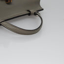 GUCCI Bamboo Hand Bag Leather 2way Gray 370831 Auth BA091-7