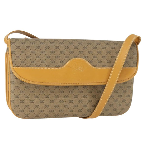 GUCCI Micro GG Supreme Shoulder Bag PVC Beige Gold 004 106 0024 Auth BA10006