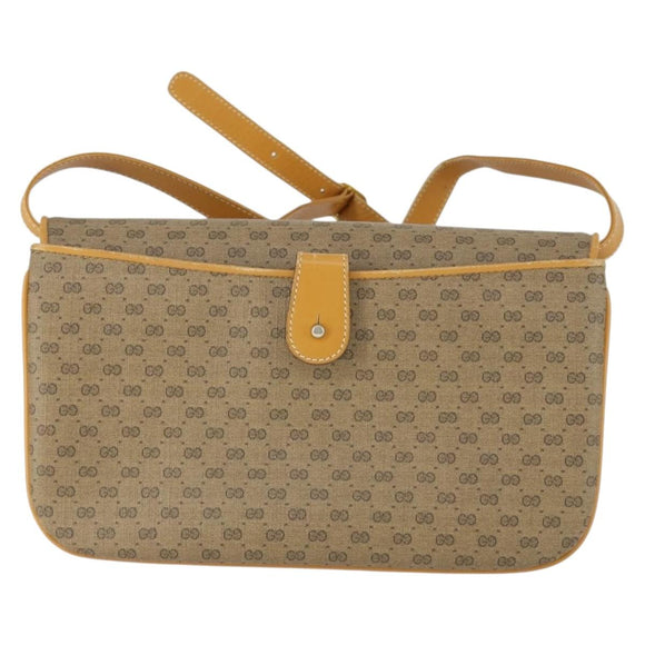 GUCCI Micro GG Supreme Shoulder Bag PVC Beige Gold 004 106 0024 Auth BA10006