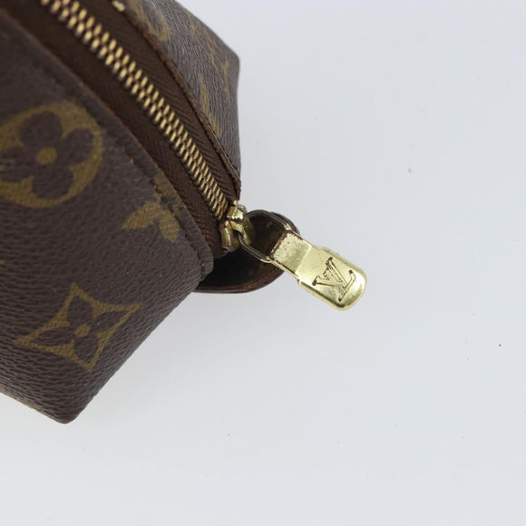 LOUIS VUITTON Monogram Trousse Demi Ronde Cosmetic Pouch M47520 LV Auth BA10019