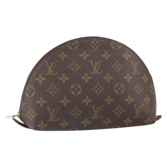 LOUIS VUITTON Monogram Trousse Demi Ronde Cosmetic Pouch M47520 LV Auth BA10019