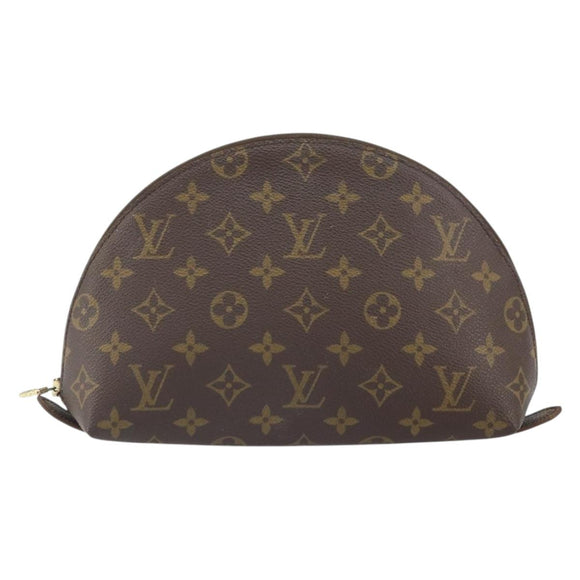LOUIS VUITTON Monogram Trousse Demi Ronde Cosmetic Pouch M47520 LV Auth BA10019