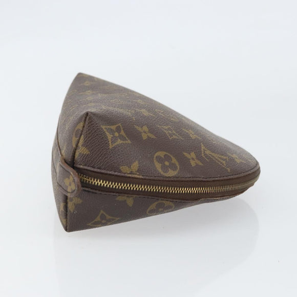 LOUIS VUITTON Monogram Trousse Demi Ronde Cosmetic Pouch M47520 LV Auth BA10019