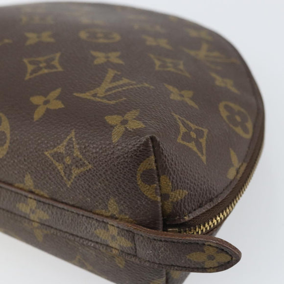 LOUIS VUITTON Monogram Trousse Demi Ronde Cosmetic Pouch M47520 LV Auth BA10019
