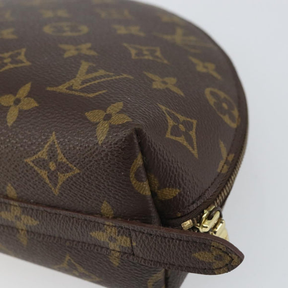 LOUIS VUITTON Monogram Trousse Demi Ronde Cosmetic Pouch M47520 LV Auth BA10020