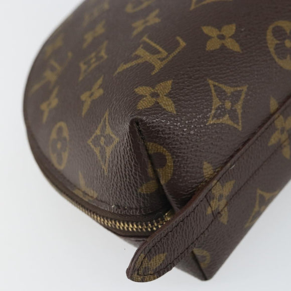 LOUIS VUITTON Monogram Trousse Demi Ronde Cosmetic Pouch M47520 LV Auth BA10020
