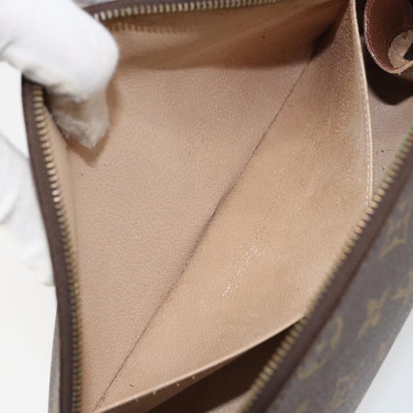 LOUIS VUITTON Monogram Trousse Demi Ronde Cosmetic Pouch M47520 LV Auth BA10020