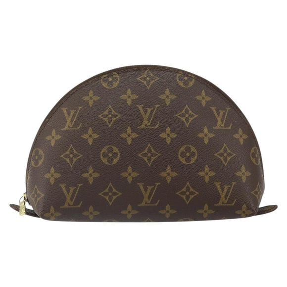 LOUIS VUITTON Monogram Trousse Demi Ronde Cosmetic Pouch M47520 LV Auth BA10020