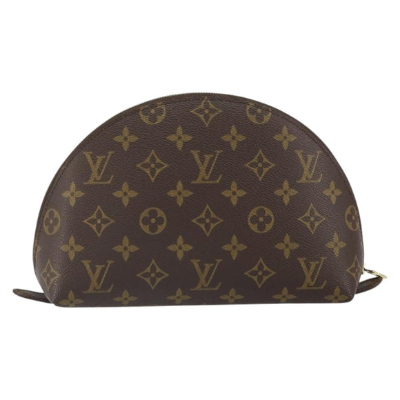 LOUIS VUITTON Monogram Trousse Demi Ronde Cosmetic Pouch M47520 LV Auth BA10020