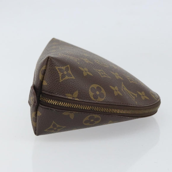 LOUIS VUITTON Monogram Trousse Demi Ronde Cosmetic Pouch M47520 LV Auth BA10020
