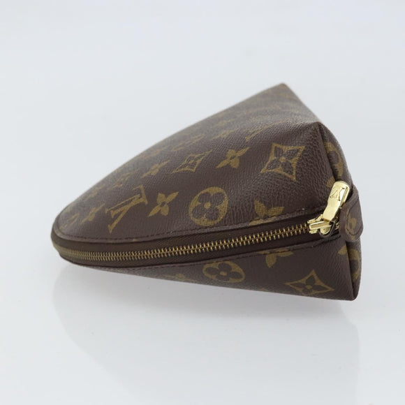 LOUIS VUITTON Monogram Trousse Demi Ronde Cosmetic Pouch M47520 LV Auth BA10020