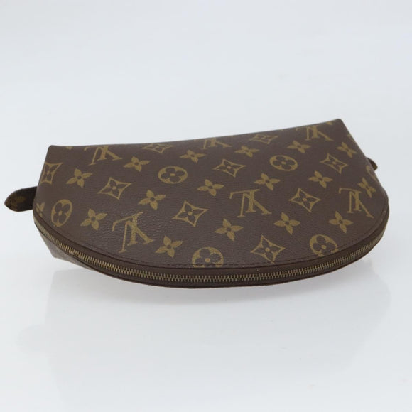 LOUIS VUITTON Monogram Trousse Demi Ronde Cosmetic Pouch M47520 LV Auth BA10020