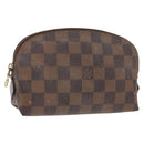 LOUIS VUITTON Damier Ebene Pochette Cosmetic PM Pouch N47516 LV Auth BA10024-1