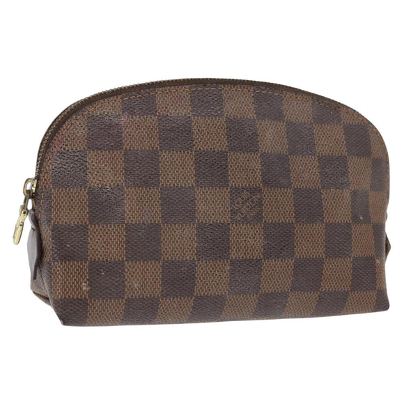 LOUIS VUITTON Damier Ebene Pochette Cosmetic PM Pouch N47516 LV Auth BA10024