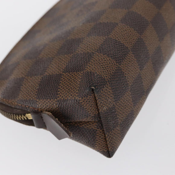 LOUIS VUITTON Damier Ebene Pochette Cosmetic PM Pouch N47516 LV Auth BA10024