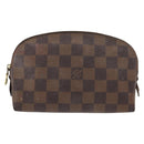 LOUIS VUITTON Damier Ebene Pochette Cosmetic PM Pouch N47516 LV Auth BA10024-13