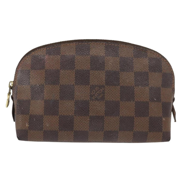LOUIS VUITTON Damier Ebene Pochette Cosmetic PM Pouch N47516 LV Auth BA10024