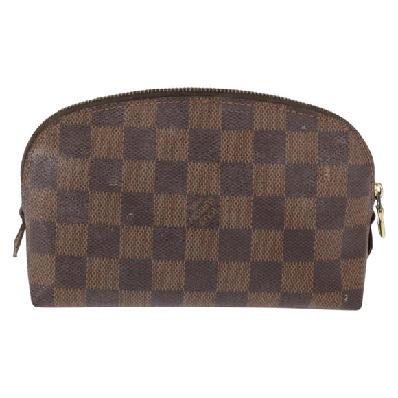 LOUIS VUITTON Damier Ebene Pochette Cosmetic PM Pouch N47516 LV Auth BA10024