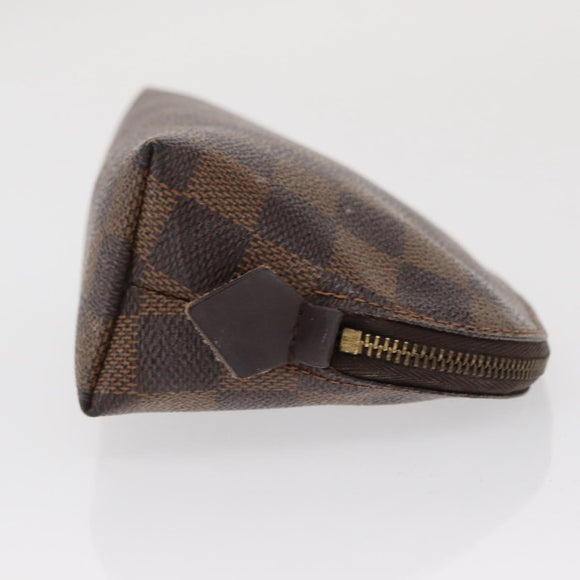 LOUIS VUITTON Damier Ebene Pochette Cosmetic PM Pouch N47516 LV Auth BA10024