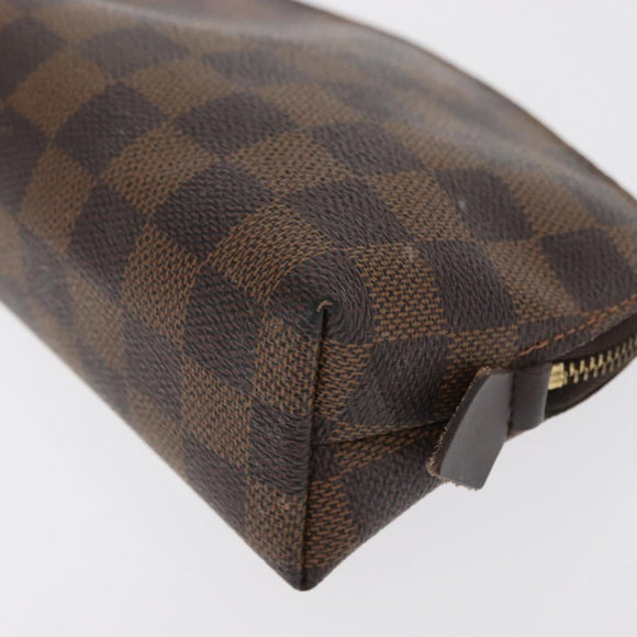 LOUIS VUITTON Damier Ebene Pochette Cosmetic PM Pouch N47516 LV Auth BA10024