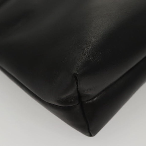 Salvatore Ferragamo Shoulder Bag Leather Black Gold Auth BA1003