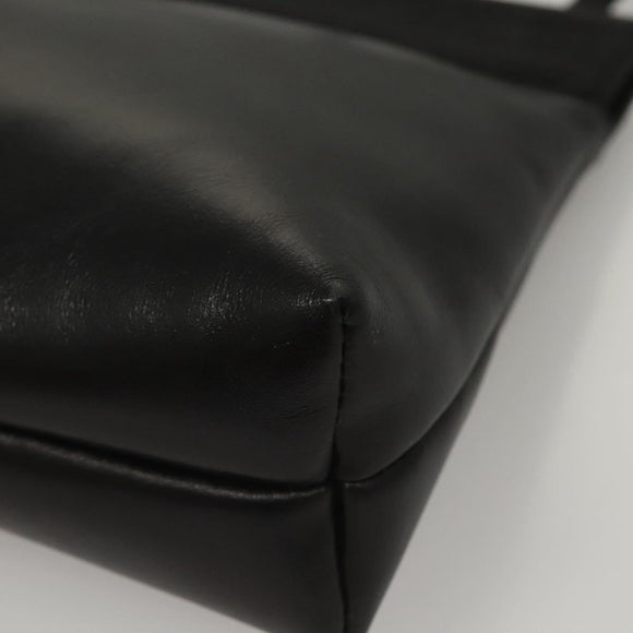 Salvatore Ferragamo Shoulder Bag Leather Black Gold Auth BA1003