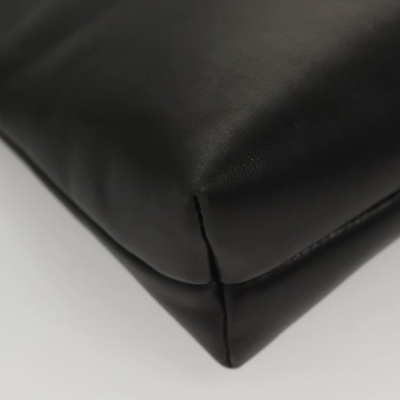 Salvatore Ferragamo Shoulder Bag Leather Black Gold Auth BA1003