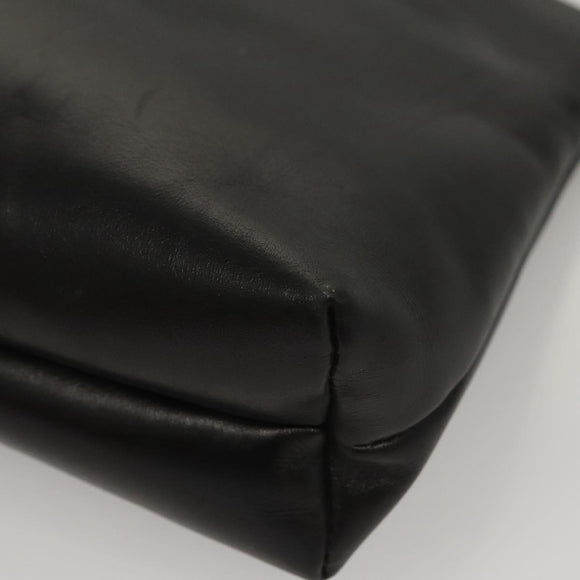 Salvatore Ferragamo Shoulder Bag Leather Black Gold Auth BA1003