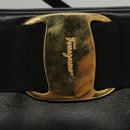 Salvatore Ferragamo Shoulder Bag Leather Black Gold Auth BA1003-9