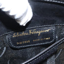Salvatore Ferragamo Shoulder Bag Leather Black Gold Auth BA1003-15