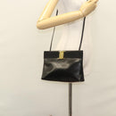 Salvatore Ferragamo Shoulder Bag Leather Black Gold Auth BA1003-20