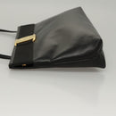 Salvatore Ferragamo Shoulder Bag Leather Black Gold Auth BA1003-4