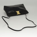 Salvatore Ferragamo Shoulder Bag Leather Black Gold Auth BA1003-7