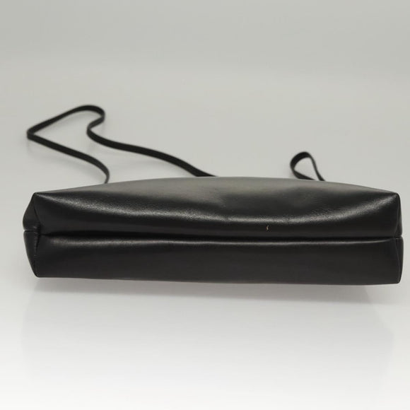 Salvatore Ferragamo Shoulder Bag Leather Black Gold Auth BA1003