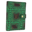 LOUIS VUITTON Yayoi Kusama Agenda PM Day Planner Cover Green R21133 Auth BA10034-1