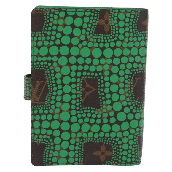 LOUIS VUITTON Yayoi Kusama Agenda PM Day Planner Cover Green R21133 Auth BA10034
