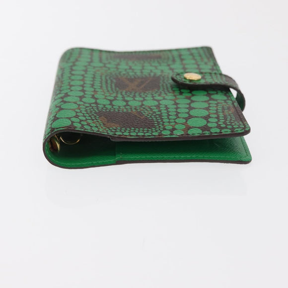LOUIS VUITTON Yayoi Kusama Agenda PM Day Planner Cover Green R21133 Auth BA10034