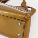 CARTIER Hand Bag Patent leather Yellow Silver Auth BA10038-10
