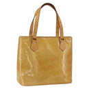 LOUIS VUITTON Monogram Vernis Houston Hand Bag Beige M91004 LV Auth BA10039-1
