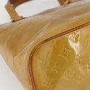 LOUIS VUITTON Monogram Vernis Houston Hand Bag Beige M91004 LV Auth BA10039-14