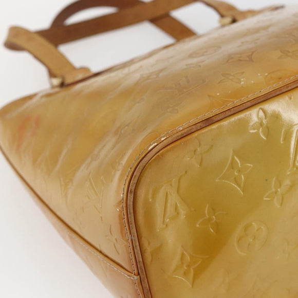 LOUIS VUITTON Monogram Vernis Houston Hand Bag Beige M91004 LV Auth BA10039