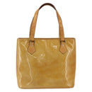 LOUIS VUITTON Monogram Vernis Houston Hand Bag Beige M91004 LV Auth BA10039-13
