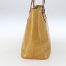 LOUIS VUITTON Monogram Vernis Houston Hand Bag Beige M91004 LV Auth BA10039-3
