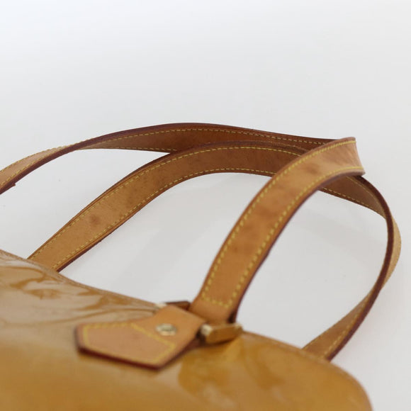 LOUIS VUITTON Monogram Vernis Houston Hand Bag Beige M91004 LV Auth BA10039