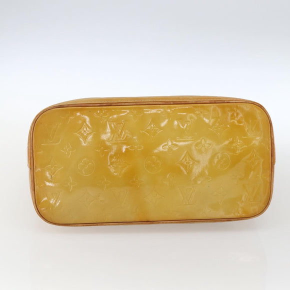 LOUIS VUITTON Monogram Vernis Houston Hand Bag Beige M91004 LV Auth BA10039