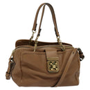 Chloe Hand Bag Leather 2way Brown Gold Auth BA1004-1