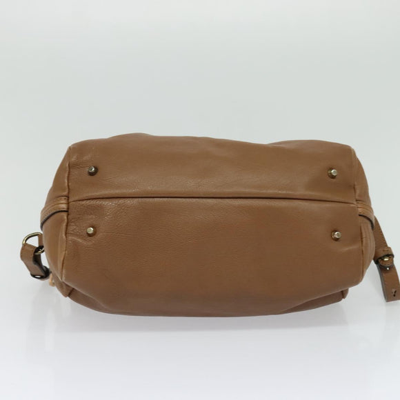Chloe Hand Bag Leather 2way Brown Gold Auth BA1004